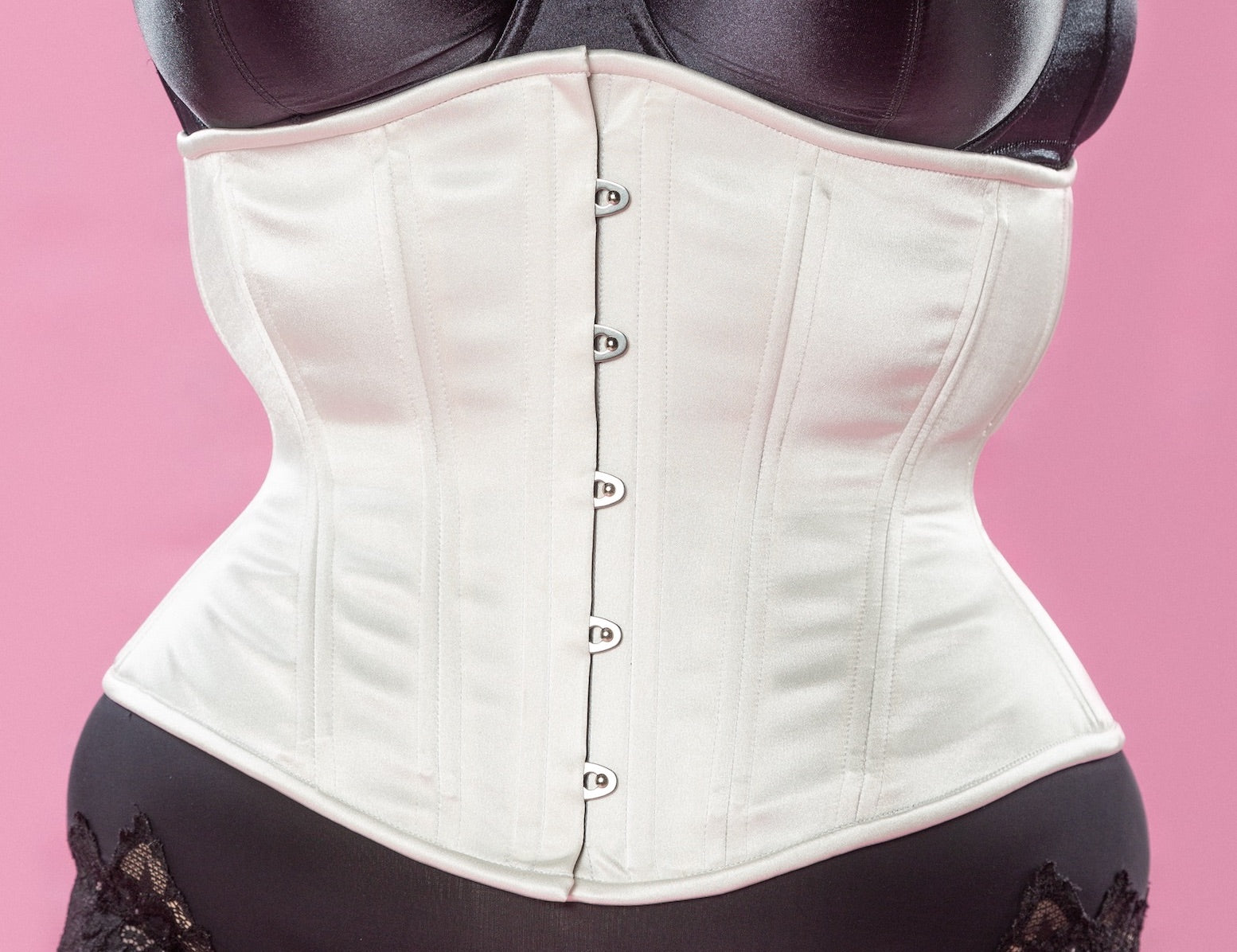 Goddess Hourglass Corset - Ivory Satin